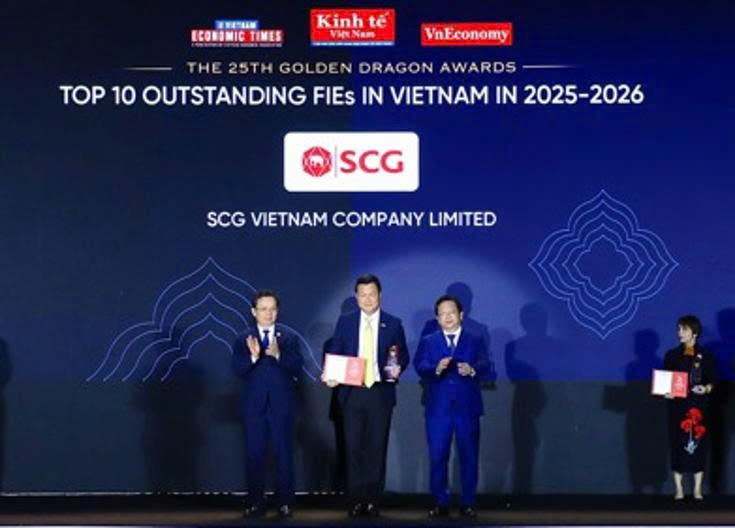 SCG marks a milestone with five consecutive years of recognition as one of Top 10 Outstanding FIEs – Leading ESG Business at the 25th Golden Dragon Awards.